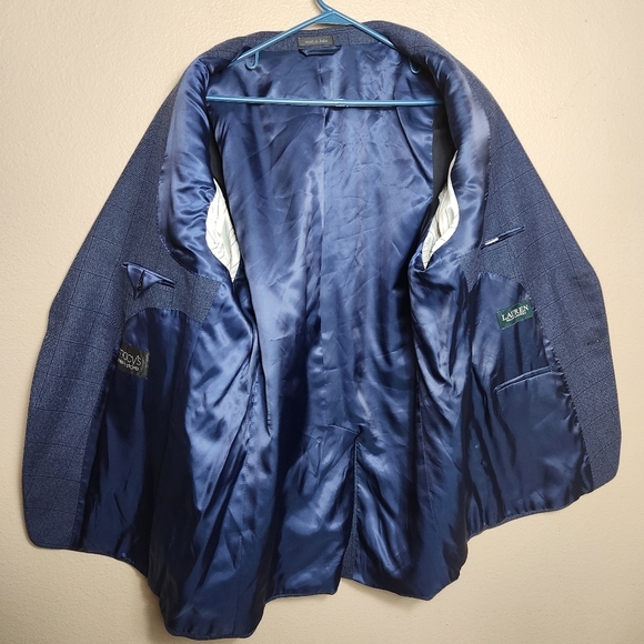 Lauren Ralph Lauren Mens Navy Glen Plaid 2 Button Blazer |46L| - Picture 4 of 10